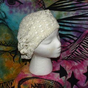 Ecote White Crochet Cap Hat Head Cover Cotton Brand New